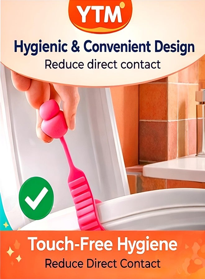 YTM Silicone Toilet Seat Lifter 3 Pcs | Mushroom Design Toilet Seat Cover Lifter Clip | Self-Adhesive Touch-Free Toilet Lid Handle for Hygienic Bathroom Use, Home & Office (Multicolour) - Image 3